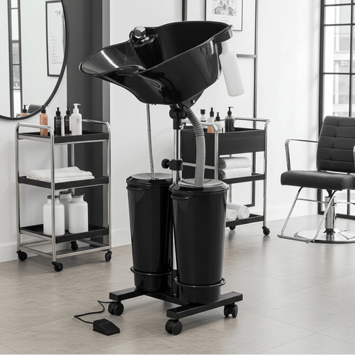 Portable Salon Shampoo Bowl with Electric Pump and Dual Spray Heads - Monsta Online