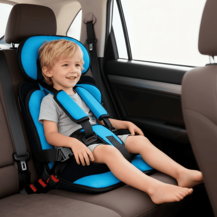 Portable Foldable Child Booster Seat – Lightweight Travel Car Seat with Safety Harness - Monsta Online