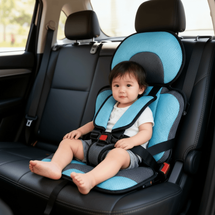 Portable Foldable Child Booster Seat – Lightweight Travel Car Seat with Safety Harness - Monsta Online