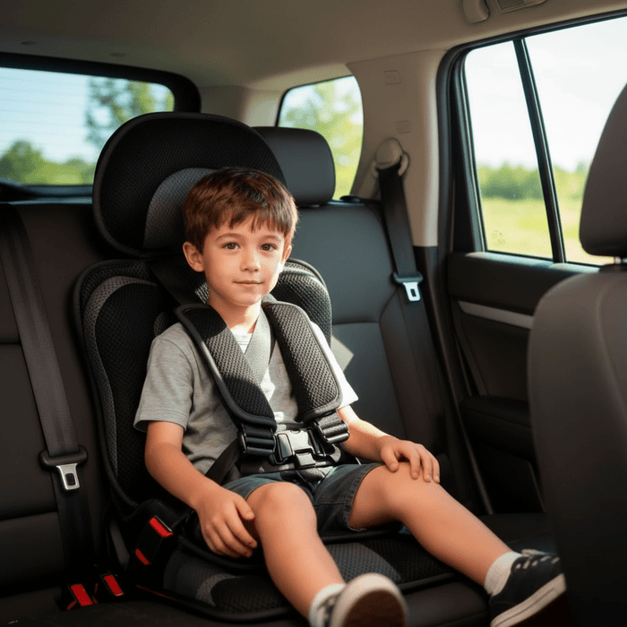 Portable Foldable Child Booster Seat – Lightweight Travel Car Seat with Safety Harness - Monsta Online