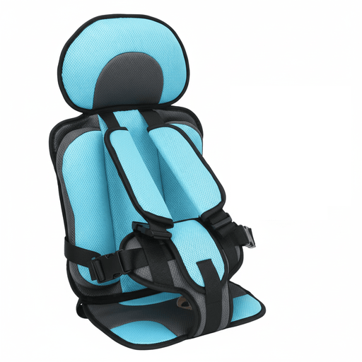 Portable Foldable Child Booster Seat – Lightweight Travel Car Seat with Safety Harness - Monsta Online