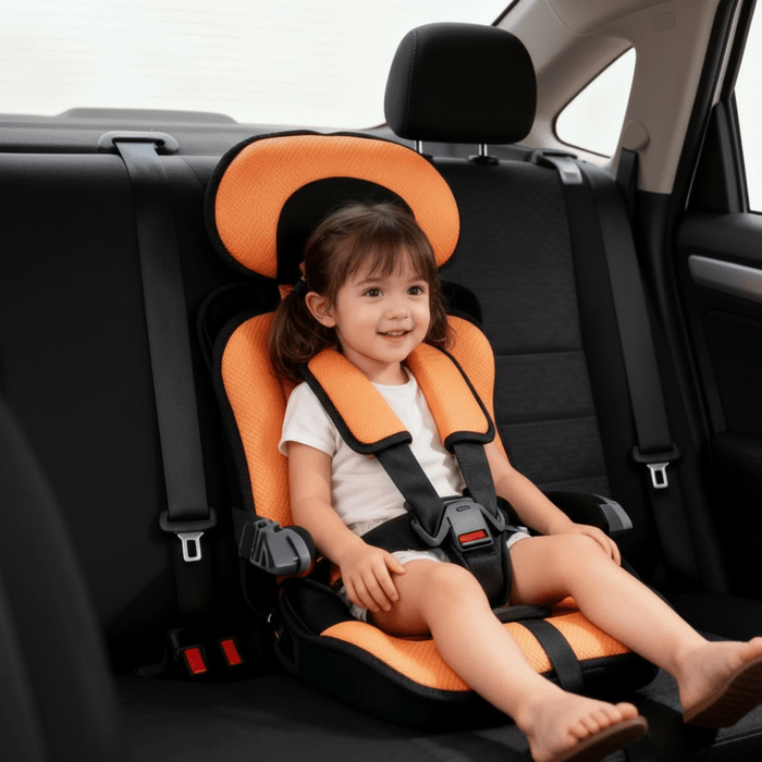 Portable Foldable Child Booster Seat – Lightweight Travel Car Seat with Safety Harness - Monsta Online