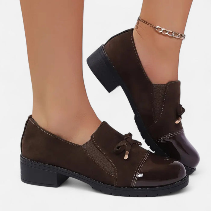 Women's Bow - Detail Moccasin Loafers – Leather Slip - On Flats for Casual & Smart Wear - Monsta Online