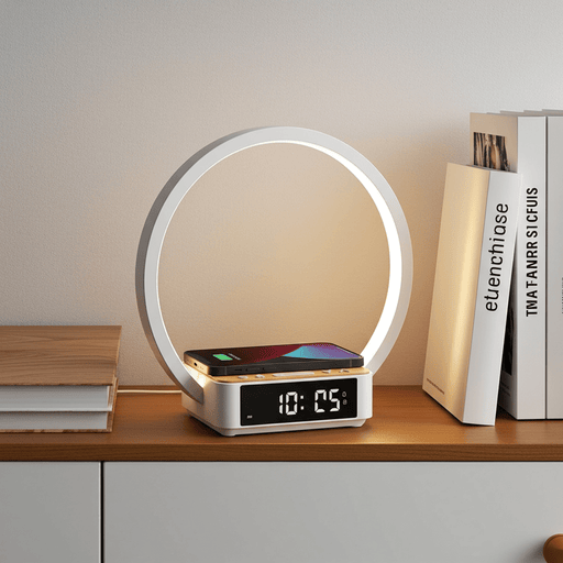 Smart Bedside Lamp with Wireless Charging and Alarm Clock - Monsta Online