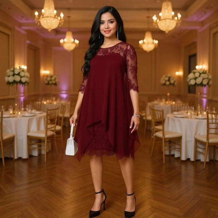 Women's Plus Size Elegant Midi Dress – Flattering Curve - Friendly Style - Monsta Online