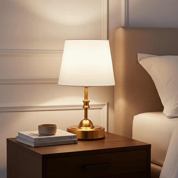 Cordless Rechargeable Table Lamp - Gold Finish with Dimmable 3 Brightness Levels - Monsta Online