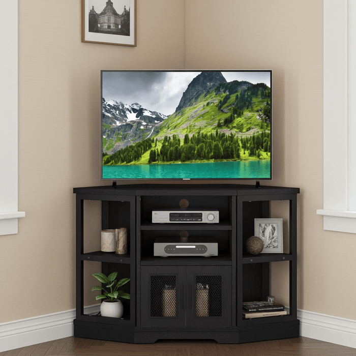 Corner TV Stand with Media Console and Storage Cabinet – Up to 55" TVs - Monsta Online