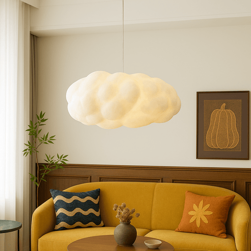 Cloud Pendant Light – Sculptural Fiber Cotton LED Ceiling Fixture for Dining Room & Bar - Monsta Online