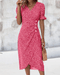 Vesper Wrap Midi Dress – Women's Faux - Wrap Flutter Sleeve Midi Dress - Monsta Online