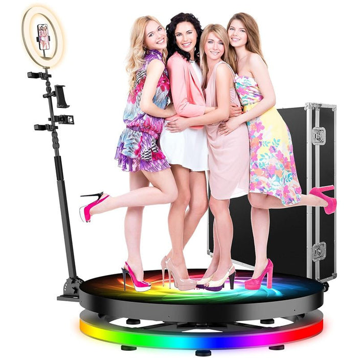360 Photo Booth Machine – Portable Rotating Platform, App Control, Flight Case Included - Monsta Online