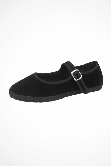 Emma Mary Jane Ballet Flats – Women's Round Toe Buckle Strap Suede Flat Shoes - Monsta Online