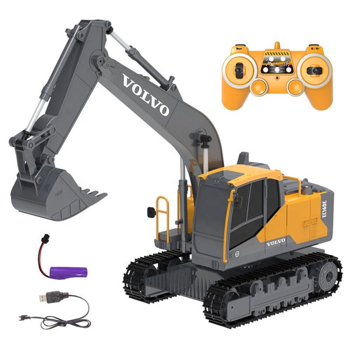 Premium 1:20 Scale Full Function Volvo RC Excavator Digger with 2.4ghz Remote Control for Kids and Adults - Monsta Online