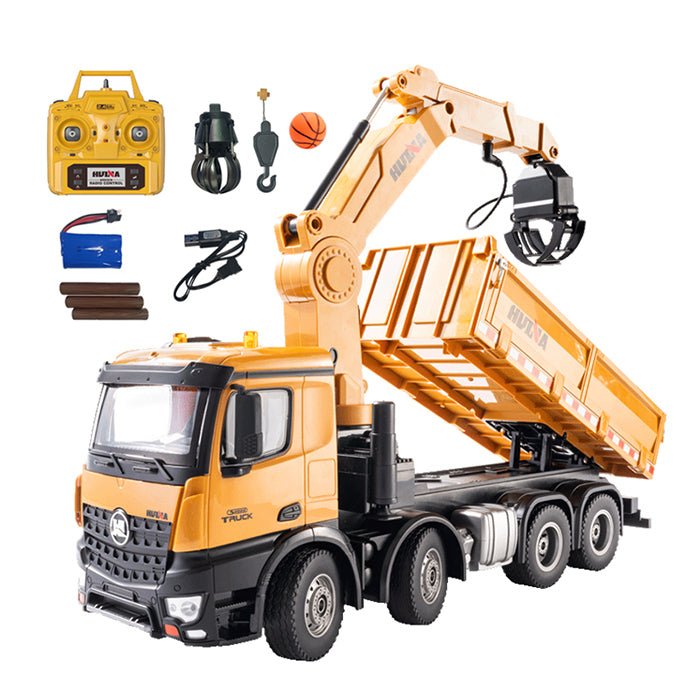 1:14 Scale 26CH Metal RC Crane Dump Truck – Remote Control Construction Toy for Kids - Monsta Online
