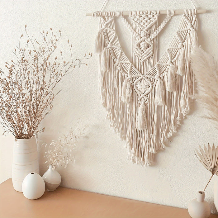 Handcrafted Bohemian Macrame Wall Hanging – Boho Woven Tapestry for Bedroom & Living Room Decor - Monsta Online