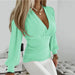 Hollis Ruched V - Neck Top – Women's Elegant Balloon Sleeve Stretch Top - Monsta Online
