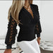 Hollis Ruched V - Neck Top – Women's Elegant Balloon Sleeve Stretch Top - Monsta Online