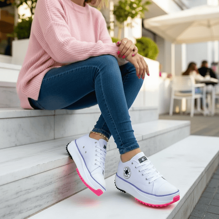 Women's Canvas Sneakers – Casual Lace - Up Flats for Effortless Everyday Elegance - Monsta Online