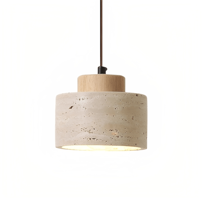 Travertine Stone Pendant Light – Natural Wabi - Sabi LED Fixture - Monsta Online