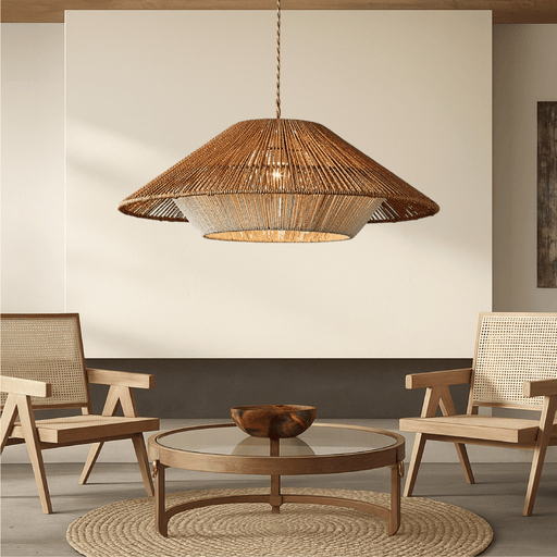Bamboo Woven Pendant Light – Eco - Friendly Handwoven Hanging Lamp - Monsta Online