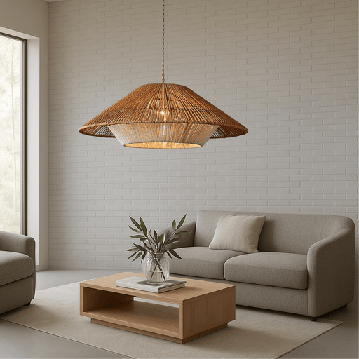 Bamboo Woven Pendant Light – Eco - Friendly Handwoven Hanging Lamp - Monsta Online