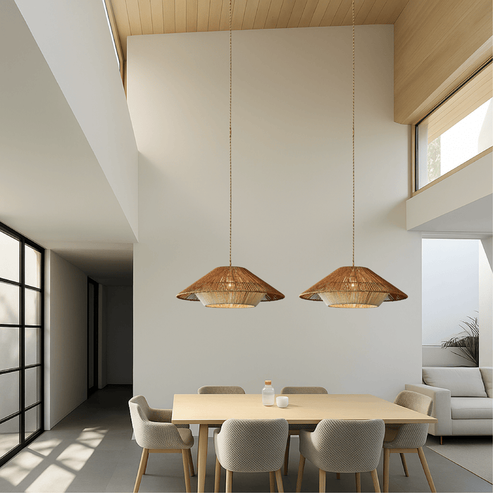 Bamboo Woven Pendant Light – Eco - Friendly Handwoven Hanging Lamp - Monsta Online