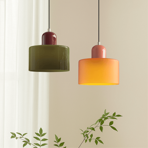 Bauhaus Colored Glass Pendant Light – Modern Hanging Lamp for Kitchen & Dining Room - Monsta Online