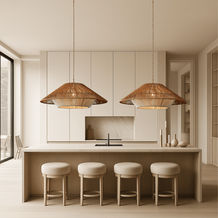 Bamboo Woven Pendant Light – Eco - Friendly Handwoven Hanging Lamp - Monsta Online