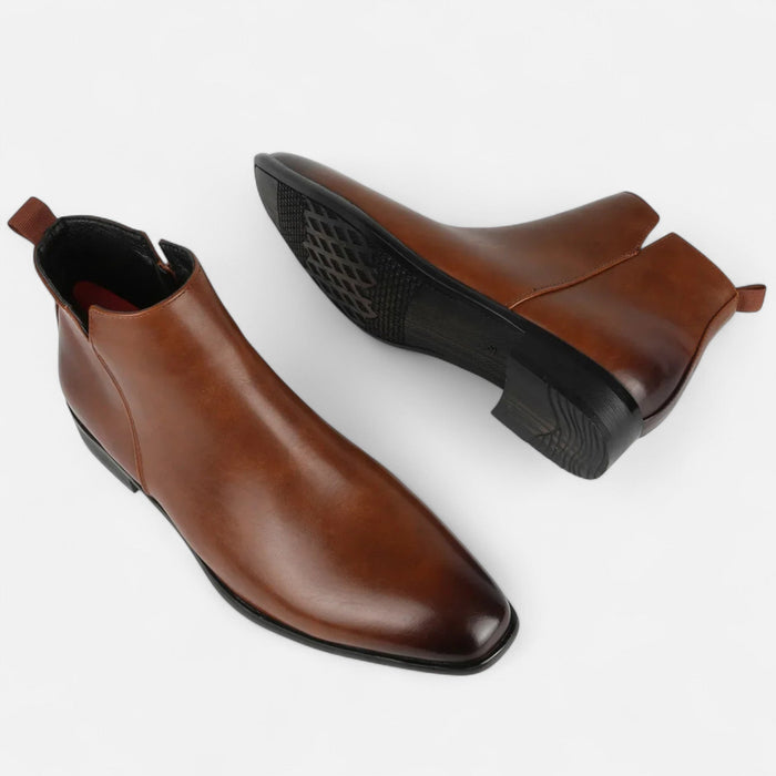 Men's Square - Toe Chelsea Boots – Sleek Pull - On Ankle Boots for Every Occasion - Monsta Online