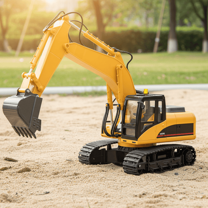 1:14 Scale Remote Control Excavator RC Construction Toy with Metal Shove and Dual Batteries - Monsta Online
