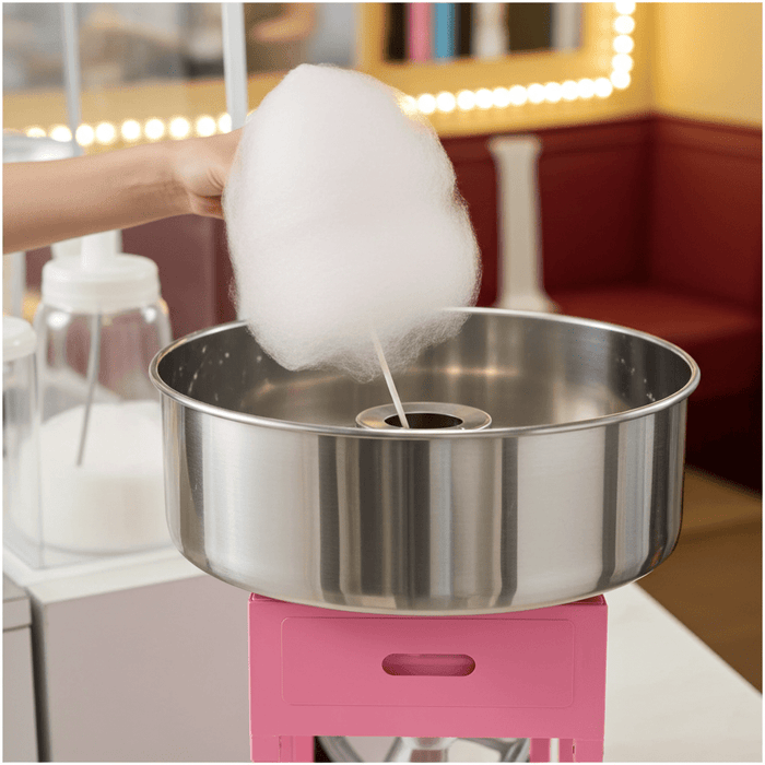Heavy - Duty 1000W Cotton Candy Machine with Mobile Cart and Steel Bowl - Monsta Online