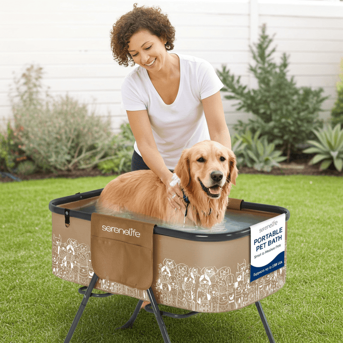 Foldable Dog Grooming Bath Tub with Quick Drain and Leash Safety Strap - Monsta Online