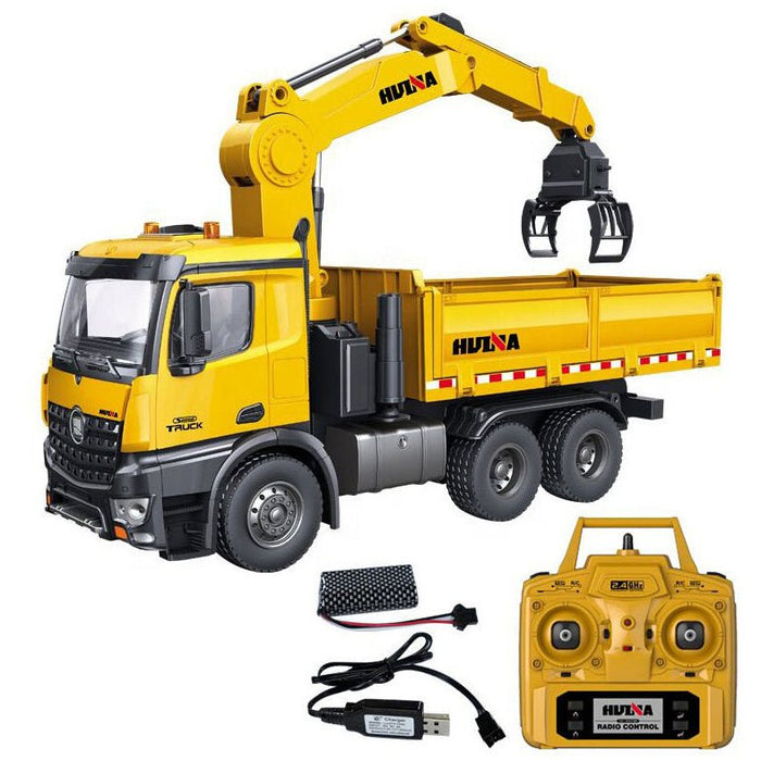 1:14 Scale 26CH Metal RC Crane Dump Truck – Remote Control Construction Toy for Kids - Monsta Online