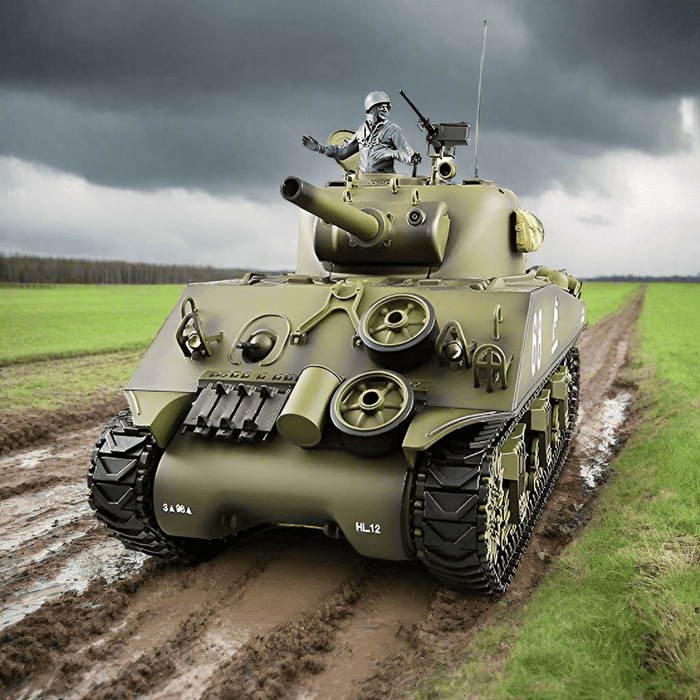 1/16 Scale Sherman RC Tank 2.4G RTR w/ Smoke, BB Pellet Gun & Infra Red Function - Monsta Online