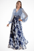 Valentina Floral Maxi Dress – Women's V Neck Balloon Sleeve Printed Wedding Guest Dress - Monsta Online