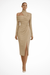 Delphina One Shoulder Midi Dress – Women's Asymmetric High Neck Draped Dress - Monsta Online