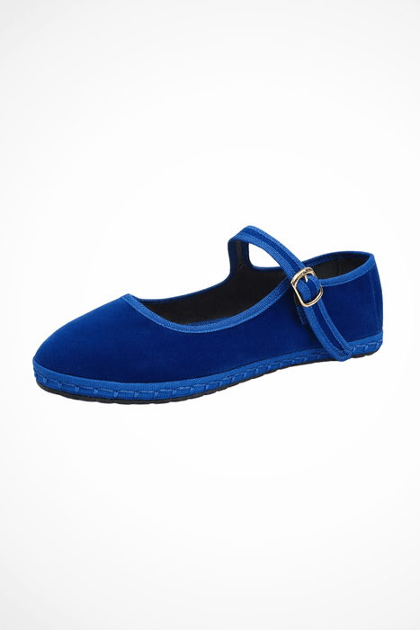 Emma Mary Jane Ballet Flats – Women's Round Toe Buckle Strap Suede Flat Shoes - Monsta Online