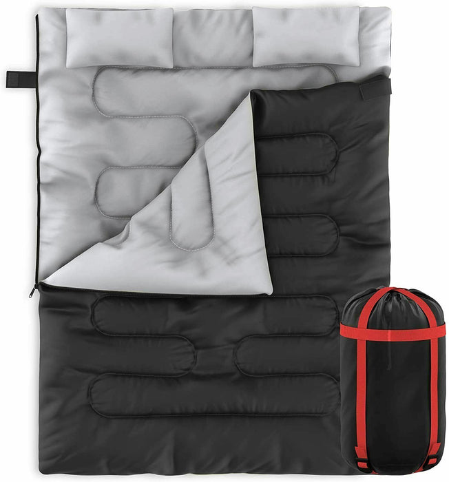 Premium 2 - in - 1 Queen Size Weather Sleeping Bag With 2 Pillows - Monsta Online