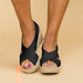 Women's Orthopedic Wedge Sandals – Cross Strap Espadrilles with Arch Support - Monsta Online