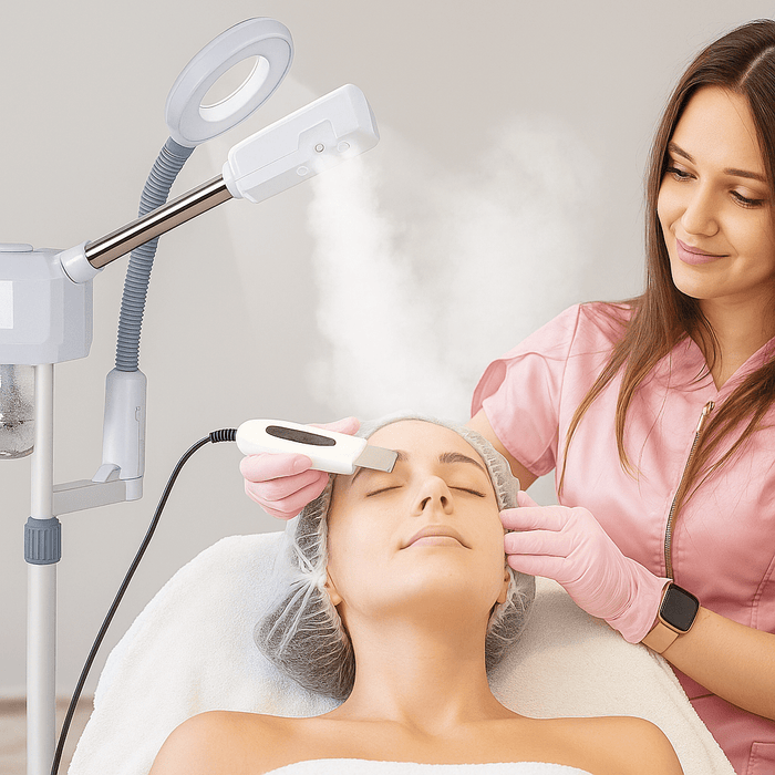 Professional 2in1 Facial Steamer with Hot and Cold Mist and Ozone Magnifying Lamp - Monsta Online