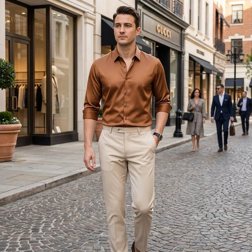 Men's Luxury Casual Silk Shirt – Breathable, Elegant & Versatile for Any Occasion - Monsta Online