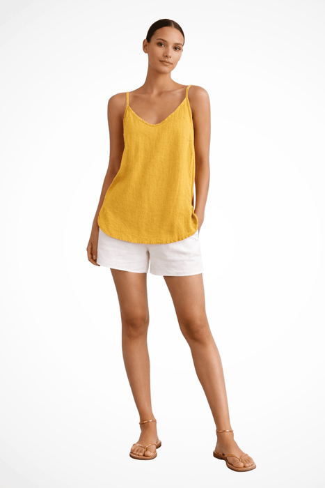 Nerina Linen Strap Top – Women's Spaghetti Strap Breathable Linen Top - Monsta Online