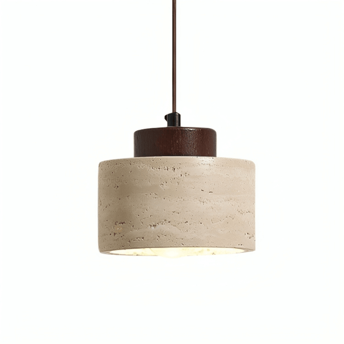 Travertine Stone Pendant Light – Natural Wabi - Sabi LED Fixture - Monsta Online