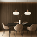 Nordic Cream Pendant Light – Minimalist Scandinavian Wood & Glass Fixture - Monsta Online