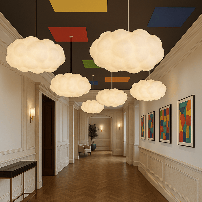 Cloud Pendant Light – Sculptural Fiber Cotton LED Ceiling Fixture for Dining Room & Bar - Monsta Online