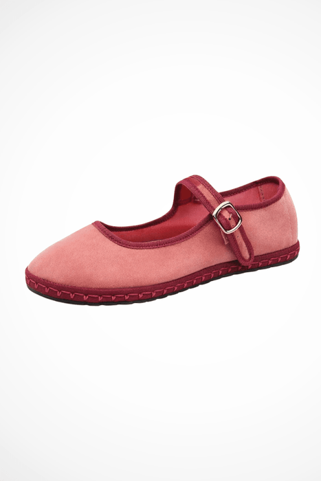 Emma Mary Jane Ballet Flats – Women's Round Toe Buckle Strap Suede Flat Shoes - Monsta Online