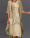Women's Two - Piece Chiffon Dress Set – Elegant 3/4 Sleeve Patchwork Outfit - Monsta Online