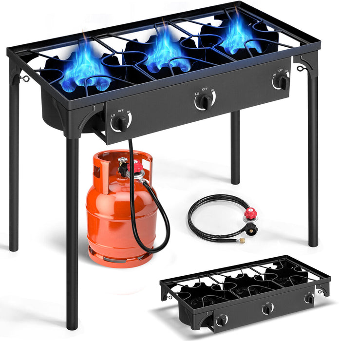 Portable 3 - Burner Propane Camp Stove with Removable Legs for Outdoor Cooking - Monsta Online