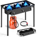Portable 3 - Burner Propane Camp Stove with Removable Legs for Outdoor Cooking - Monsta Online