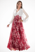 Valentina Floral Maxi Dress – Women's V Neck Balloon Sleeve Printed Wedding Guest Dress - Monsta Online