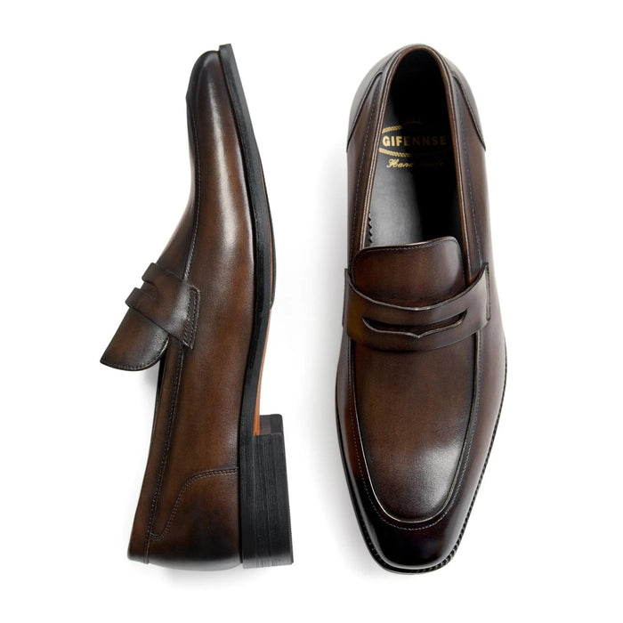 Rowan Penny Loafers – Men's Classic Leather & Suede Slip - On Dress Shoes - Monsta Online